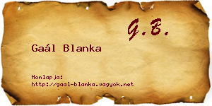 Gaál Blanka névjegykártya